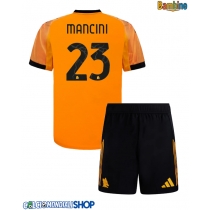 Maglie da calcio AS Roma Gianluca Mancini #23 Seconda Maglia Bambino 2025-26 Manica Corta (+ Pantaloni corti)